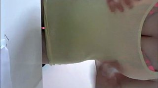 Asian slut with big tits take a hot shower