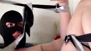 silk tying myself. Hubby sir spanking my pussy & tits