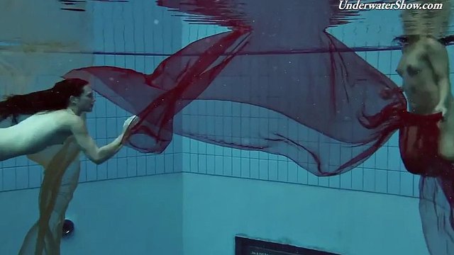 The most horny hot lesbian babes in the pool