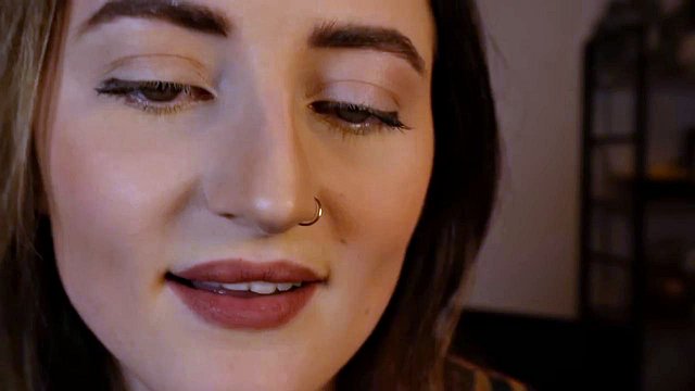 Girl Licks Lens, Kisses and Makes Mouth Sounds in ASMR POV Solo