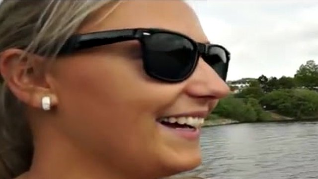 Gorgeous blonde amateur with juicy big boobs sucks in public