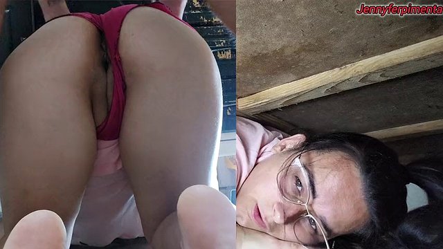 Son-in-law sees helpless mother-in-law stuck under the sink