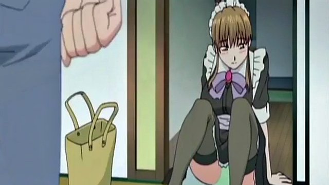 Anime maid masturbates while thinking about her boss