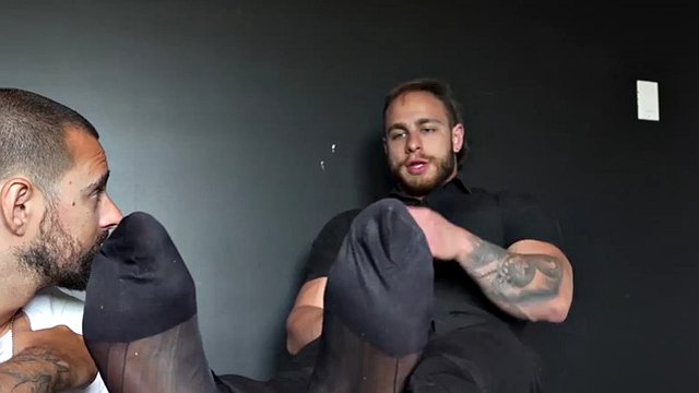 Bearded Casey Cooper Licks Matt Luscious Muscular Body