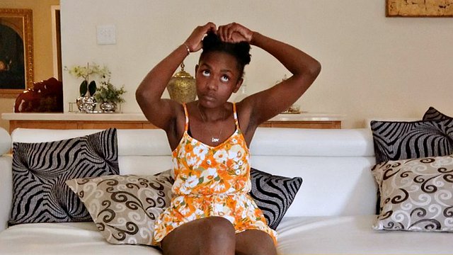 AFRICAN CASTING - Hot black teen swimsuit model audition teases producer with big dick