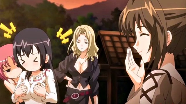 One of three anime sisters gets banged by a lot of horny guys