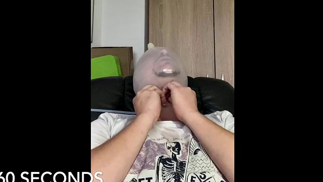 Breath play with latex gloves with zipper