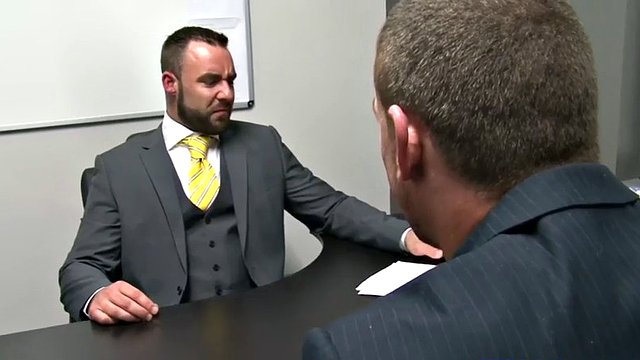 hairy British stud cumming in the office