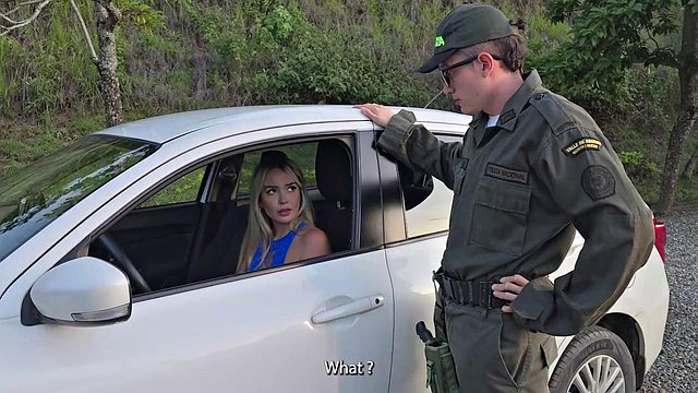 Police Officer Dominates Stunning Colombian Tatianaalvarez After Catching Her Masturbating in Outdoor Car