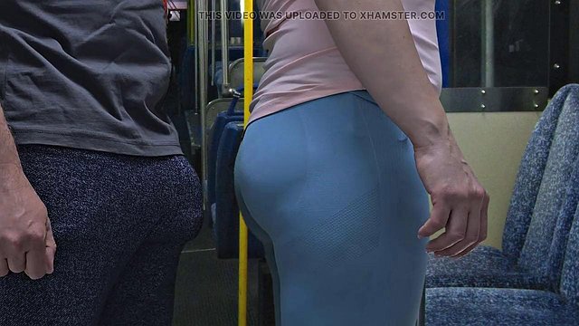CoupleForFun2023's Big Butt Bounces on Crowded Public Bus as Stranger Gropes Her Che