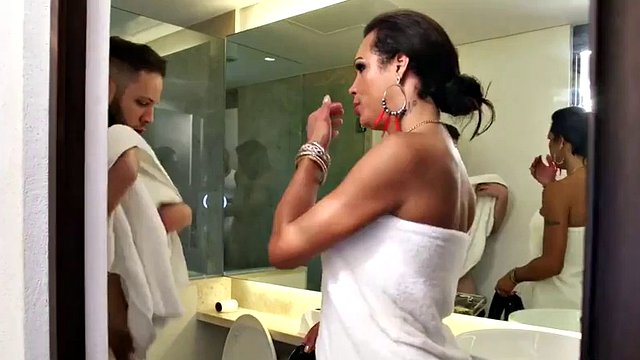 Trans mature with facial cumshot filmed after sex