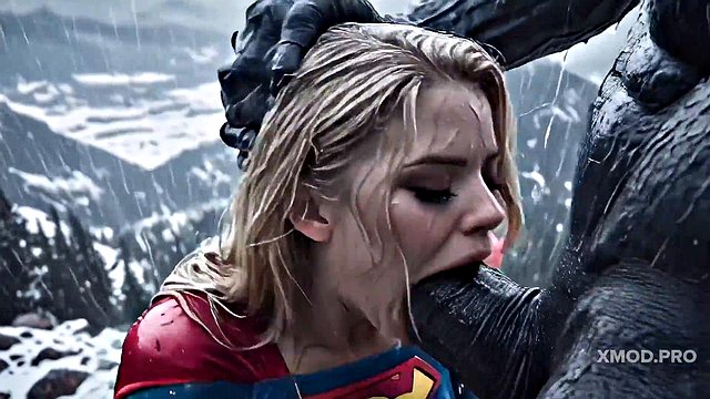 Horny Long-Haired Superwoman Takes Rough Anal Pounding