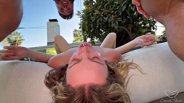 Blonde Charlie Forde Takes Brutal Pounding from Hung Stud in Rough Cowgirl Session and Intense Blowjob Action