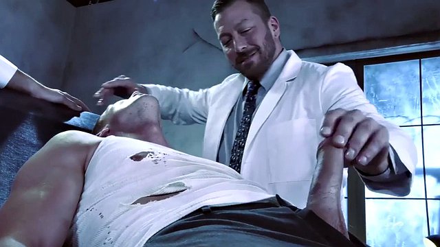 Doctor daddy and his monster big cock fuck a nerdy assistant
