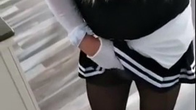 black skirt and stockings