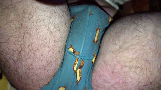 Hairy ass, balls and cock of a dwarf close-up