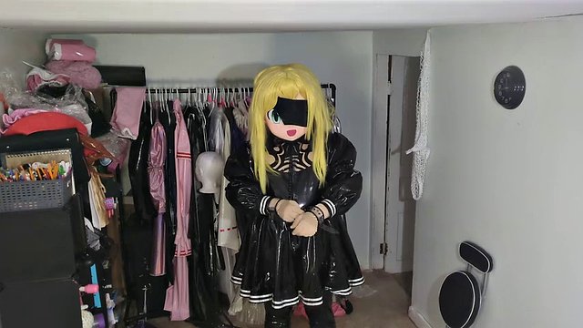 PVC Kigurumi 2B Cosplay Self Bound with Vibrator in Panties