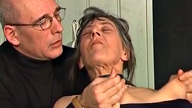 Threesome BDSM action with horny German mature bitch
