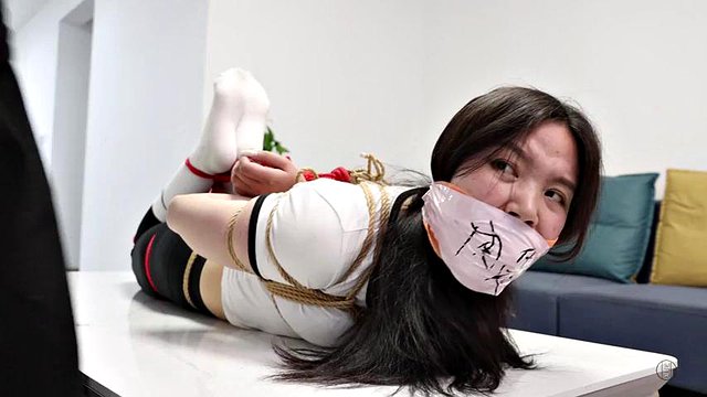 chinese bondage and tickle in white socks