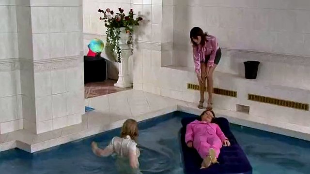 wetlook lesbians getting nasty in the pool
