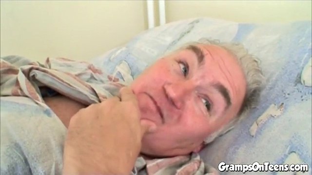 Teen nurse goes down on gramps
