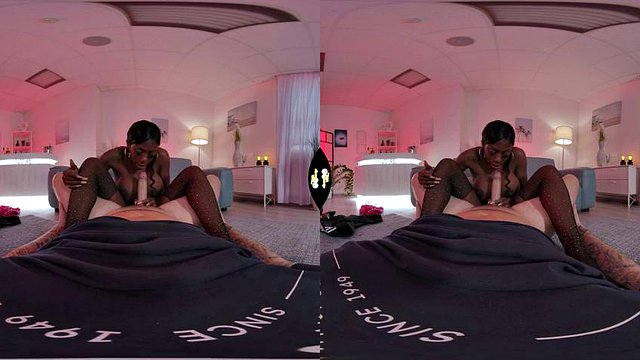 Ébano pés. VR: Boquete, Cachorrinho e Cowgirl VR Pornô