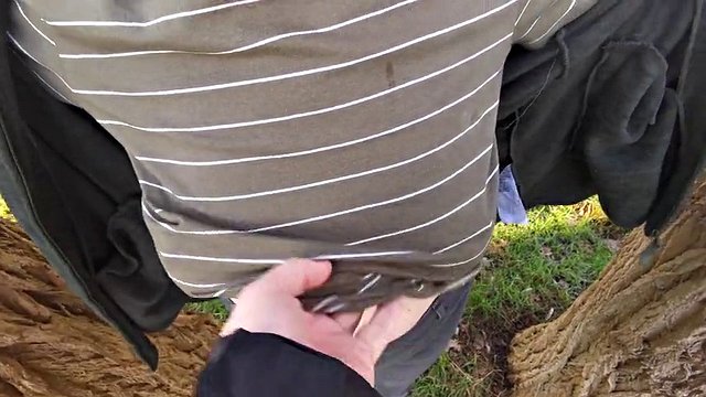 Hard naked titslapping outdoors