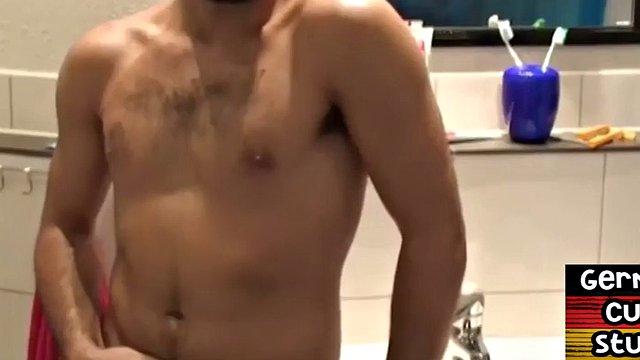 Fat German DILF with hairy body sucks stud after massage