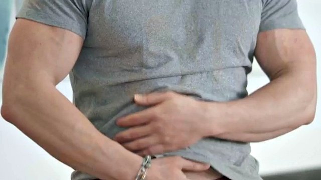 Eager muscular jock jerks cock and cums in solo action