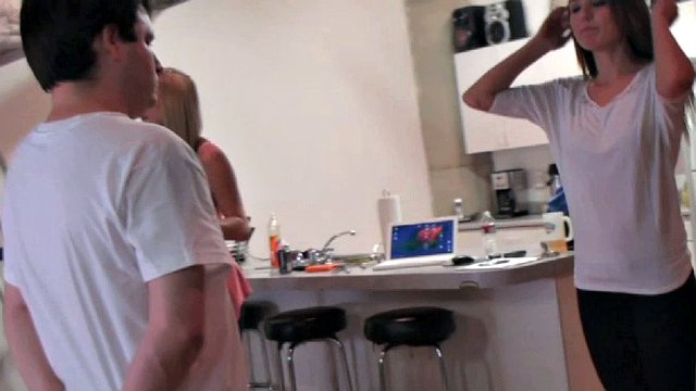 Two girls and two men in femdom action