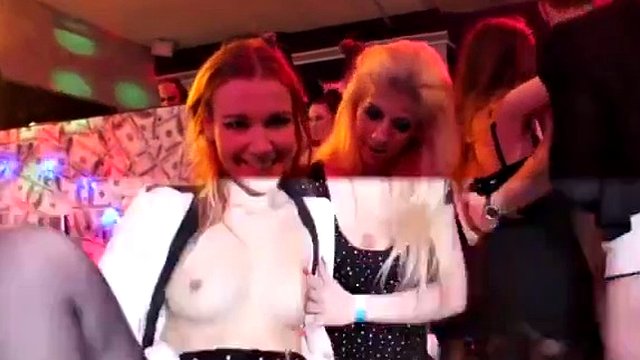 WILD Public Lesbian Party with fisting and group sex