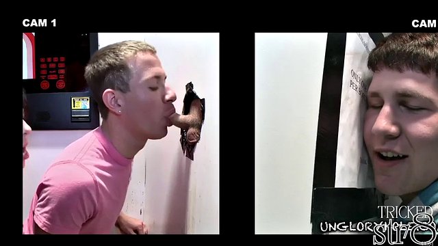 Straight gloryhole user tricked by jock