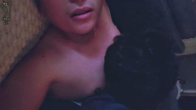 Latin boy wakes up and dad sucks his tits