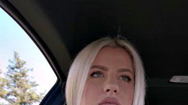 Nina Phoenix with huge boobs in the car