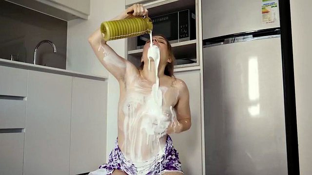 Ersties: Danish Babe Toys Her Hairy Pussy With a Glass Dildo