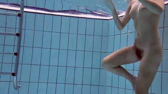 Very hairy babe Lucy Gurchenko swimming naked