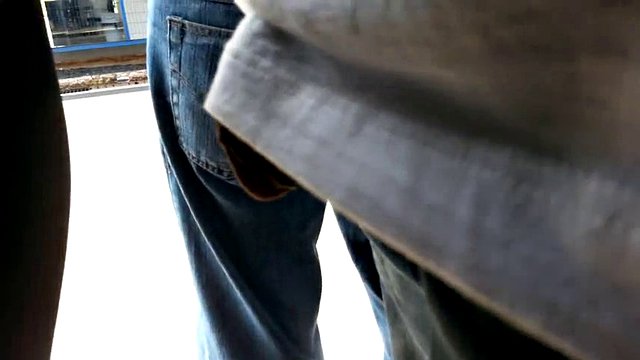 He breaks out of his cock in the middle of the bus