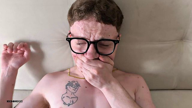 Daddy masturbates me and fucks me bareback hard and deep in POV, he fills my ass with milk