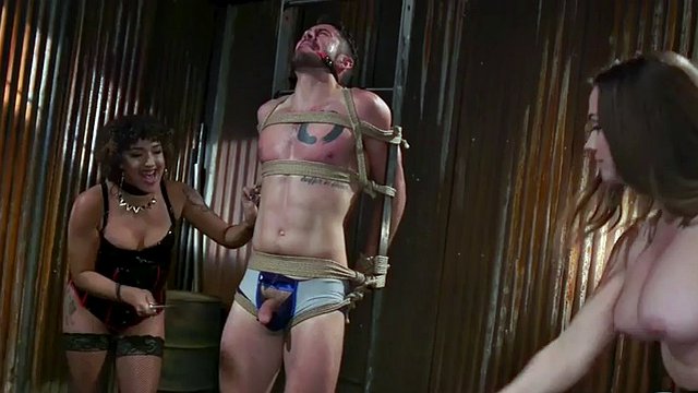 strict dominatrix paddling and spanking pathetic male sub