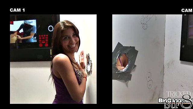 Fooled str8 guy got blowjob in gloryhole