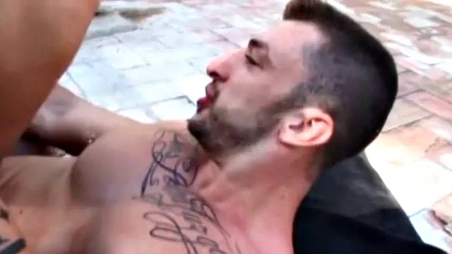 Beefcakes having anal sex outdoors