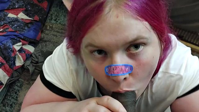 Cute transexual Catgirl BBW Gets Cumshot by BBC Shemale POV