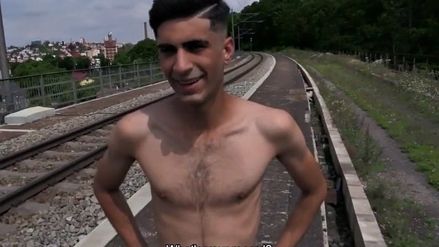Cheated European str8 fucked by big white dick outdoors