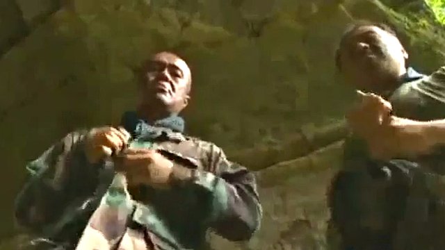 Japanese soldier in trouble
