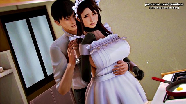Waifu Academy - Japanese busty stepmom rubs her pussy against her stepson's big cock on a bus full of people - #6