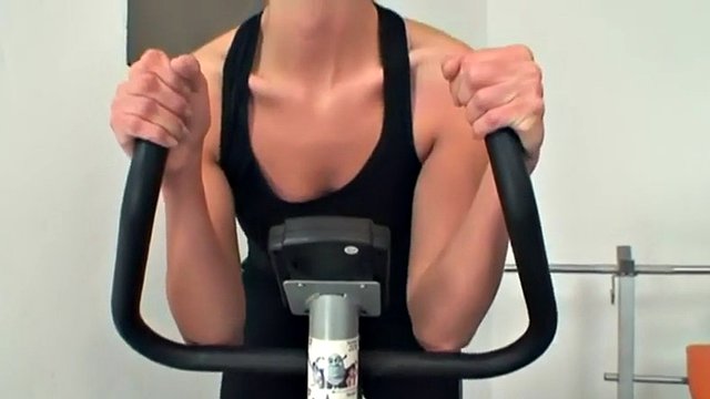 Gym slut fucking old man cock in cowgirl pose