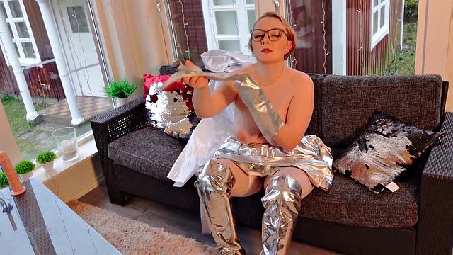 JOI Jerk off Instructions. Otk Boots, Leather Gloves, Masturbation in Pvc Coat! Arya Grander