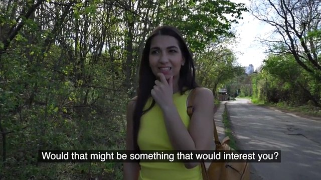 Picked up babe fucked by sex agent outdoors for 4 cash POV