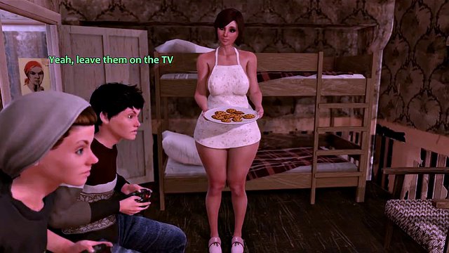 Tranny mommy and sissy guy seduced and fucking friend, 3d futa