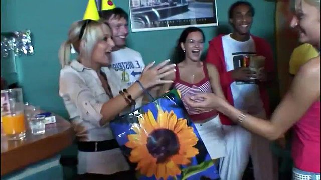 Birthday Party In Dormitory: Big Tits, Teen & Blowjob Porn
